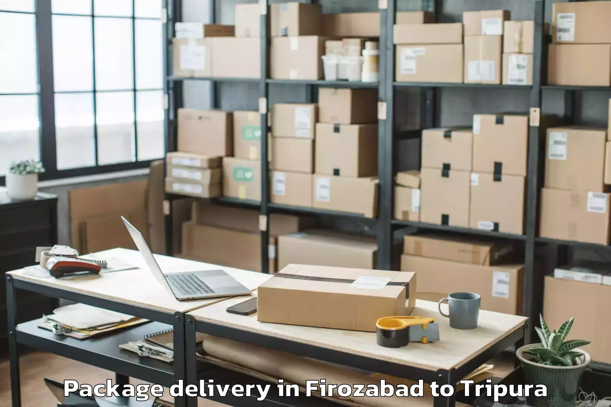 Professional Firozabad to Jampuijala Package Delivery